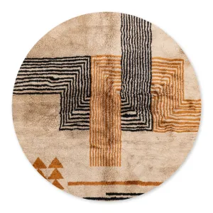 Harmony of Shapes Round - Luxury Shag Moroccan Rug