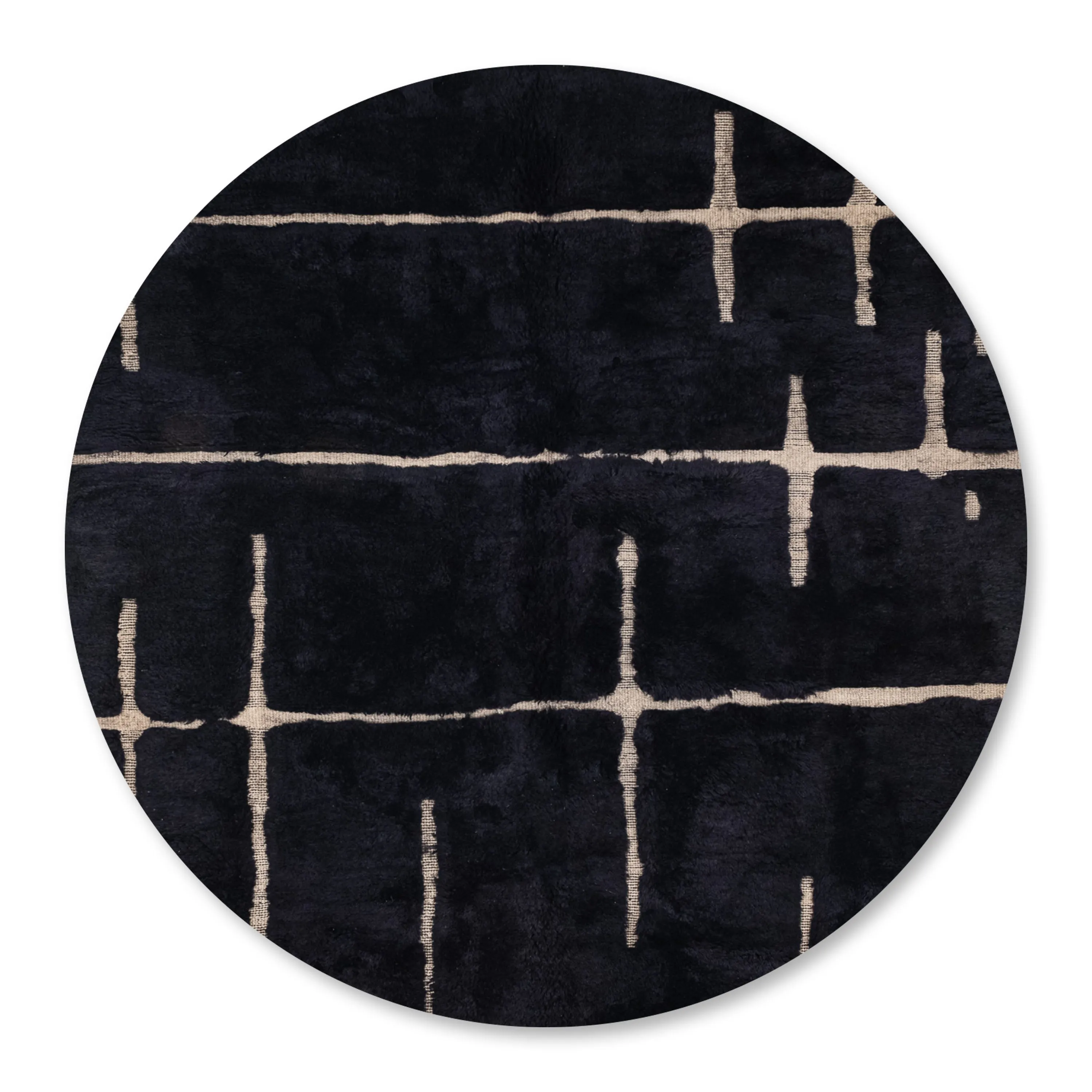 Heart Beat Round - Luxury Shag Moroccan Rug