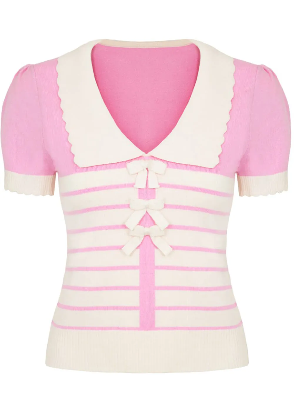 Hell Bunny Jennie Bow 40's Top Pink