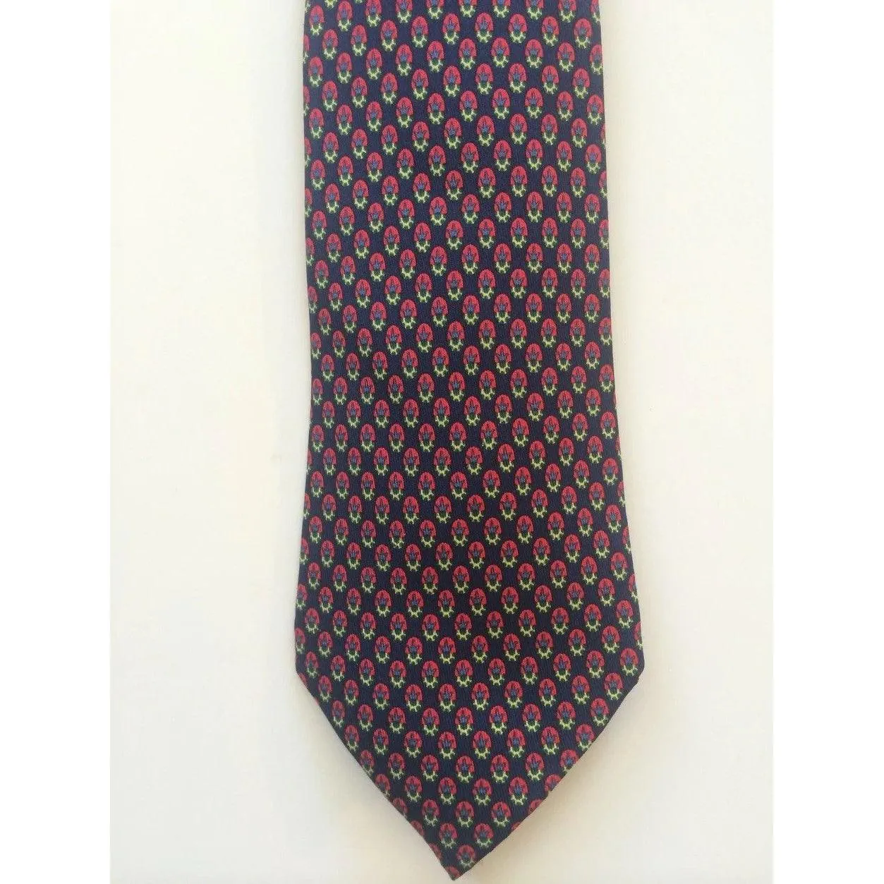 HERMES Classic Fleur-de-Lis Silk Necktie