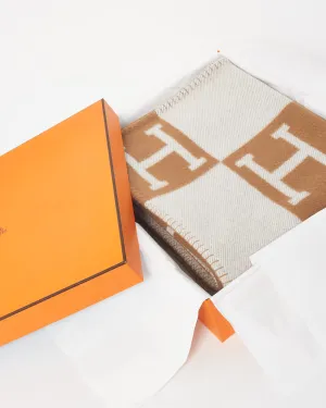 Hermès Brown Wool Avalon III Throw Blanket