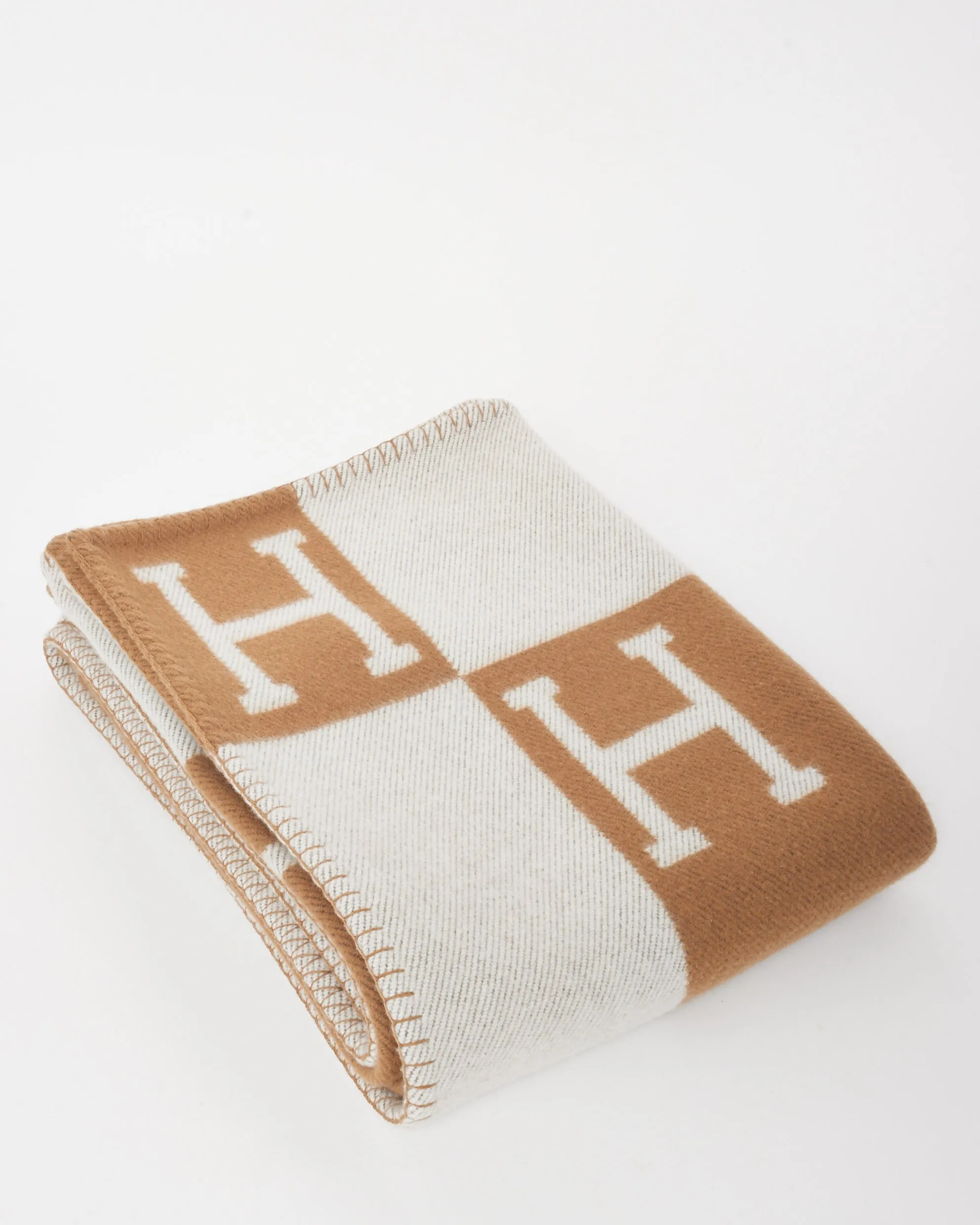 Hermès Brown Wool Avalon III Throw Blanket