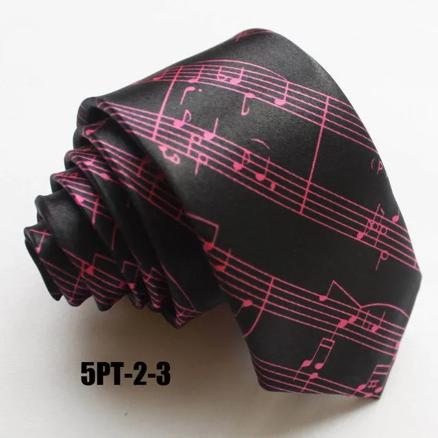 High Fashion Skinny Music Staff Ties