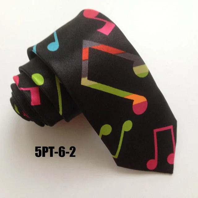 High Fashion Skinny Music Staff Ties