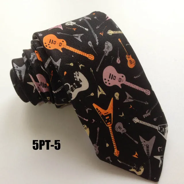 High Fashion Skinny Music Staff Ties