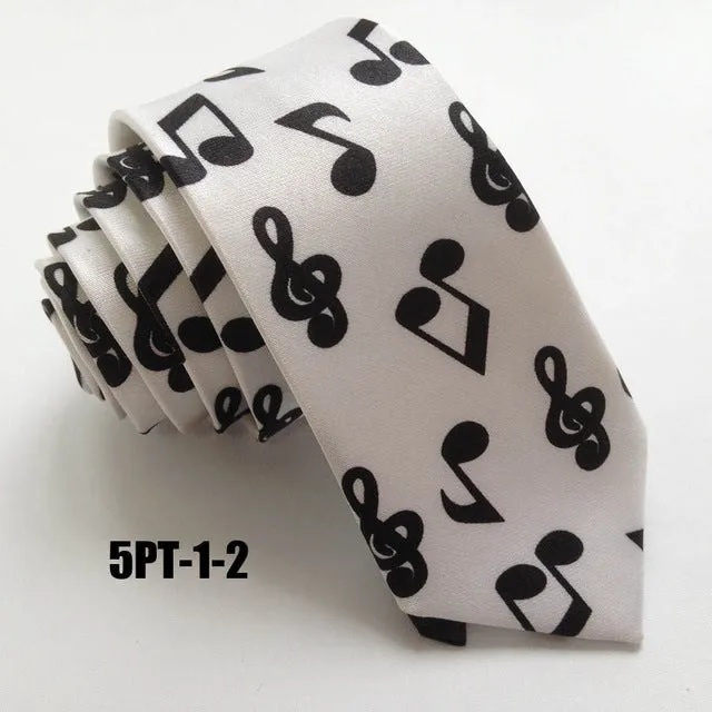 High Fashion Skinny Music Staff Ties