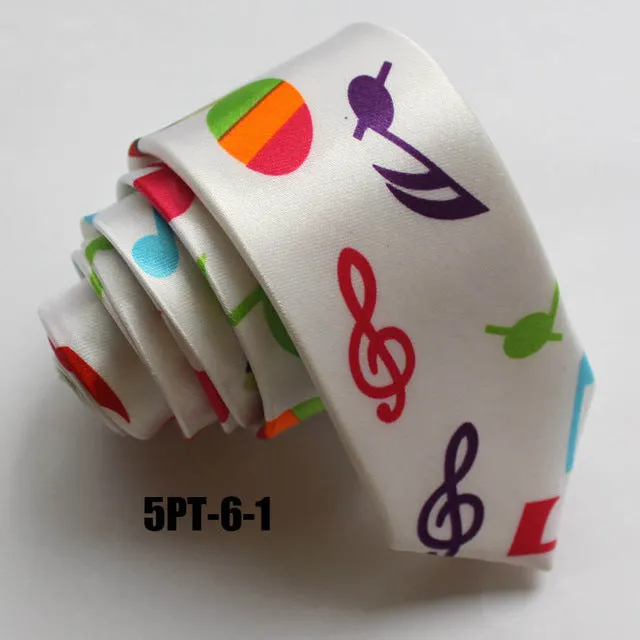 High Fashion Skinny Music Staff Ties