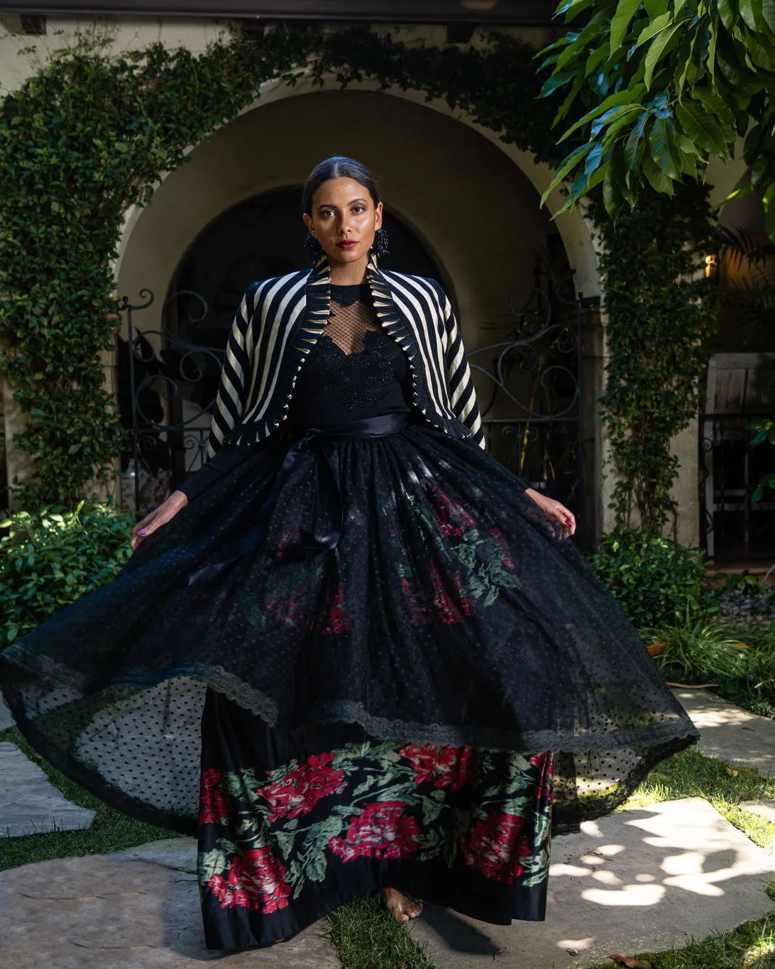 High Low Dotted Tulle Skirt