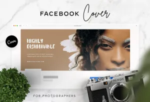 Highly Fashionable Studio Facebook Cover for Photographers Editable Canva Template