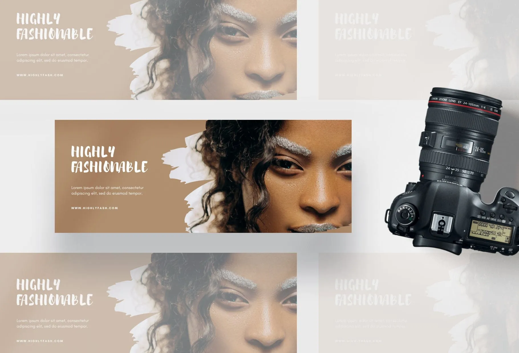 Highly Fashionable Studio Facebook Cover for Photographers Editable Canva Template