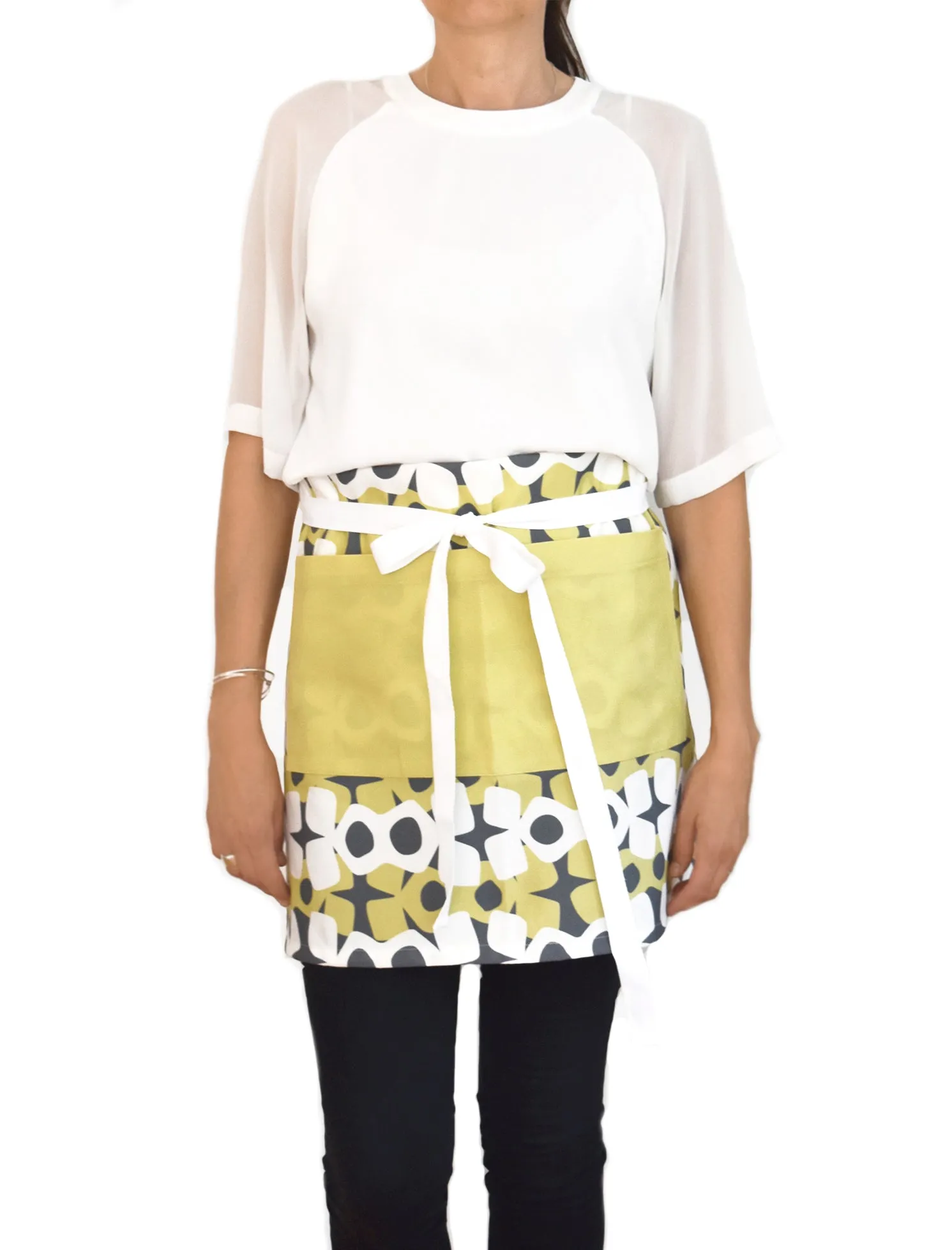 Hoop Linen Cotton Apron – Charcoal Moss