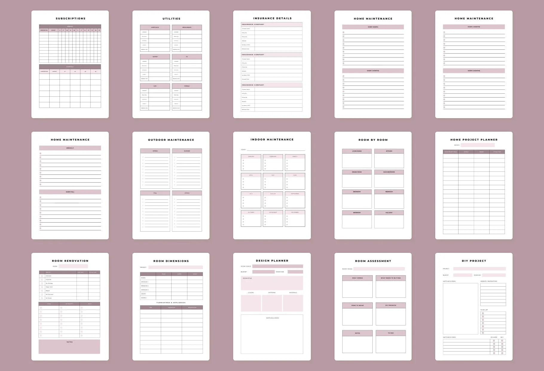 Household Management Planner Canva Template