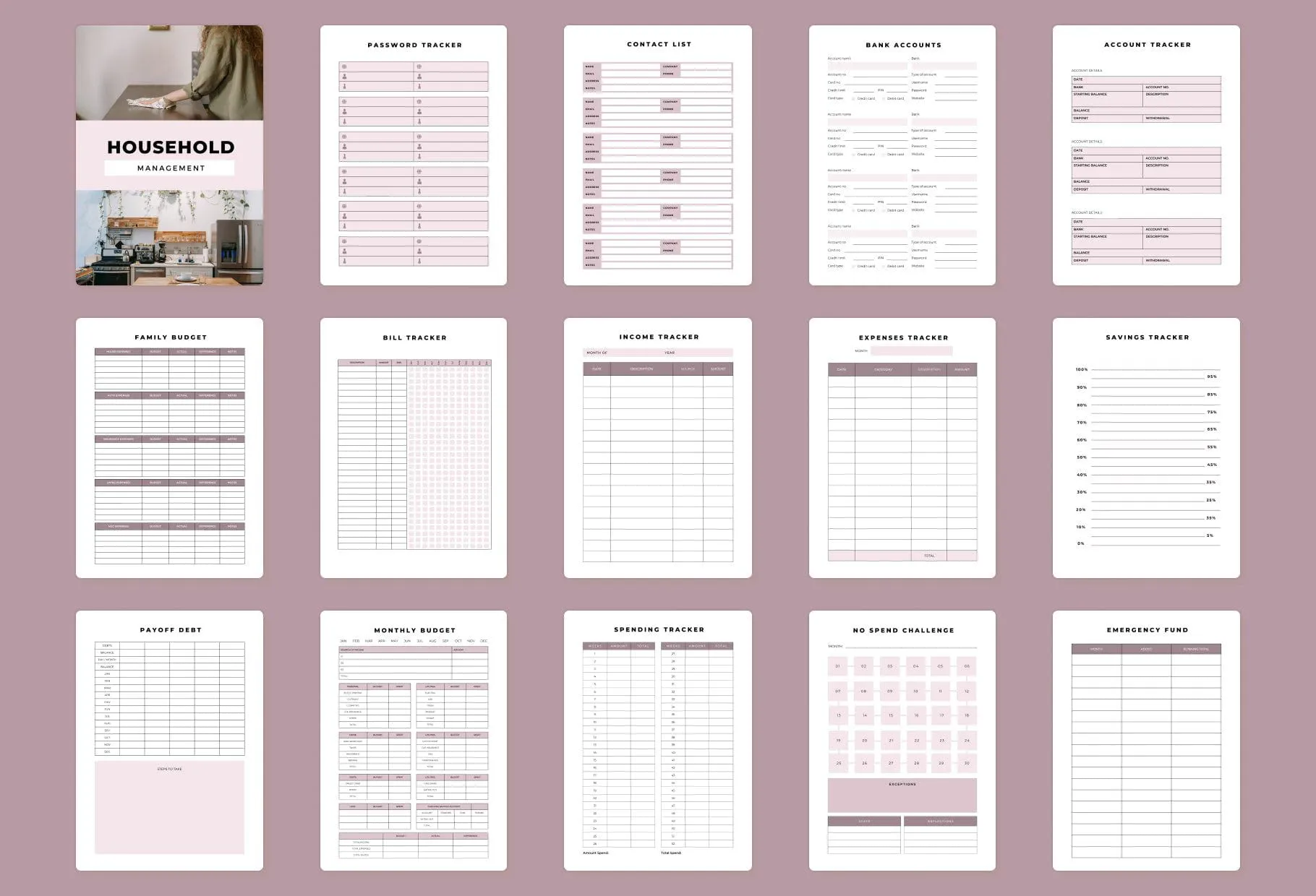 Household Management Planner Canva Template