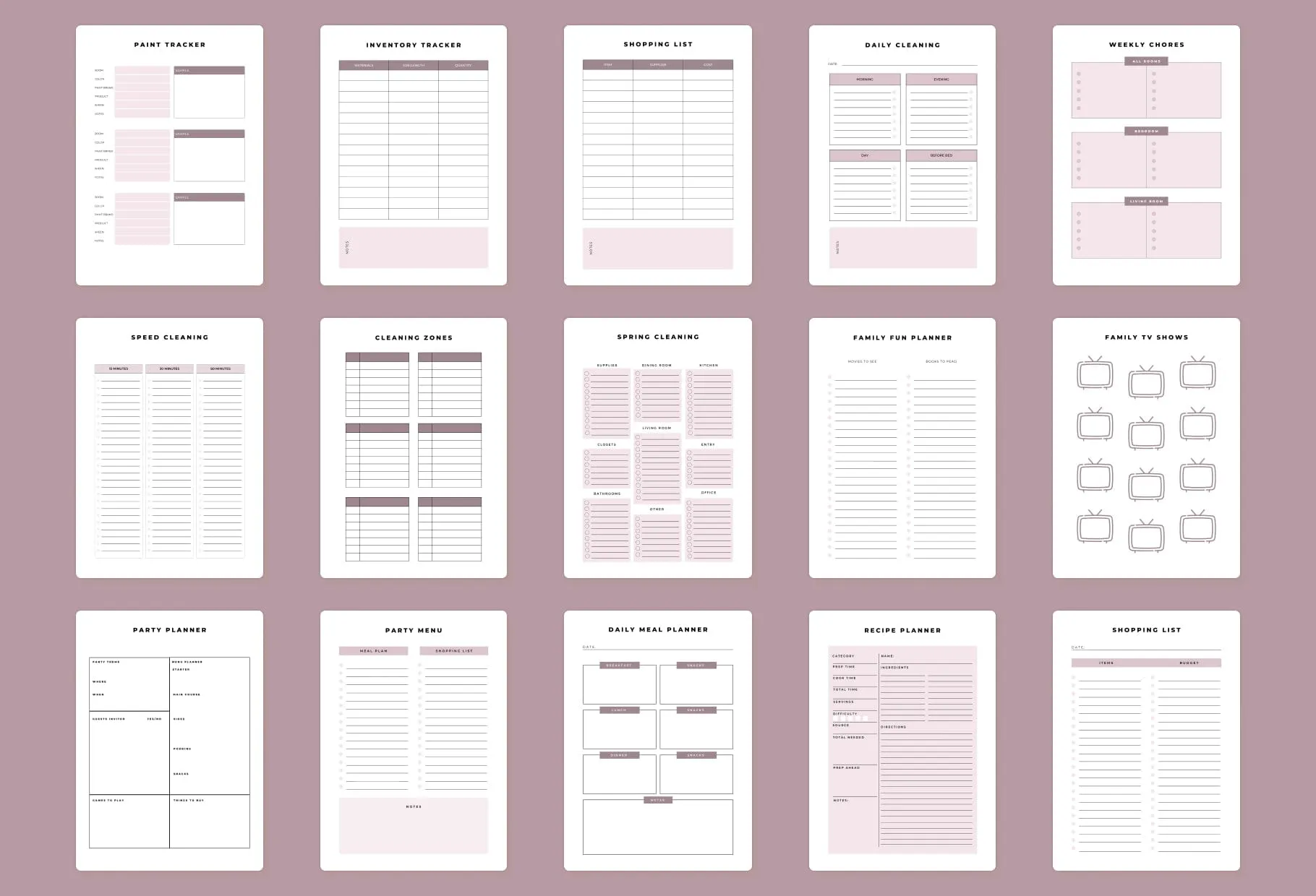 Household Management Planner Canva Template