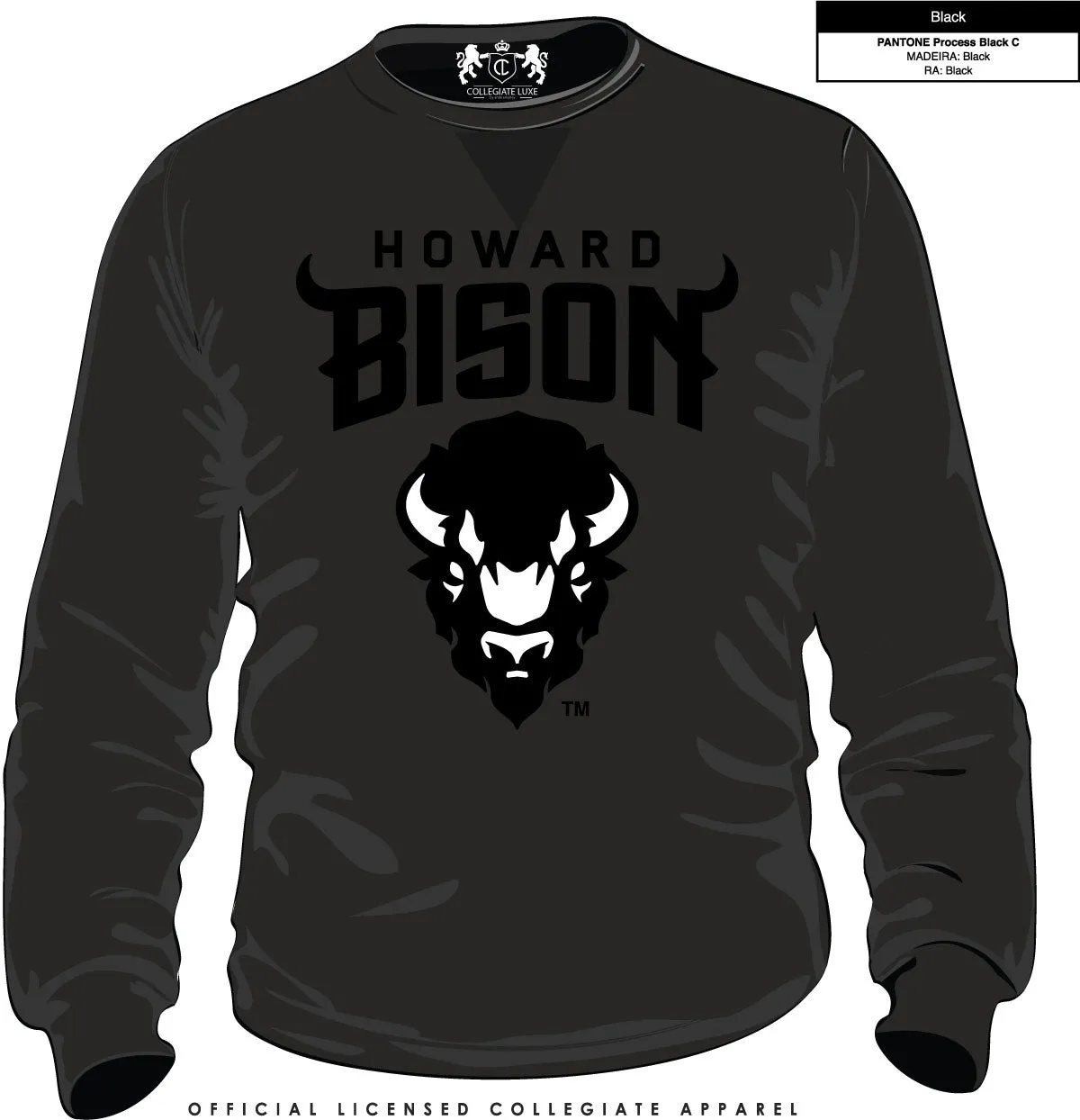 Howard | Celebrate BHM | 3D Puff INk Black  Unisex Sweatshirt (**)