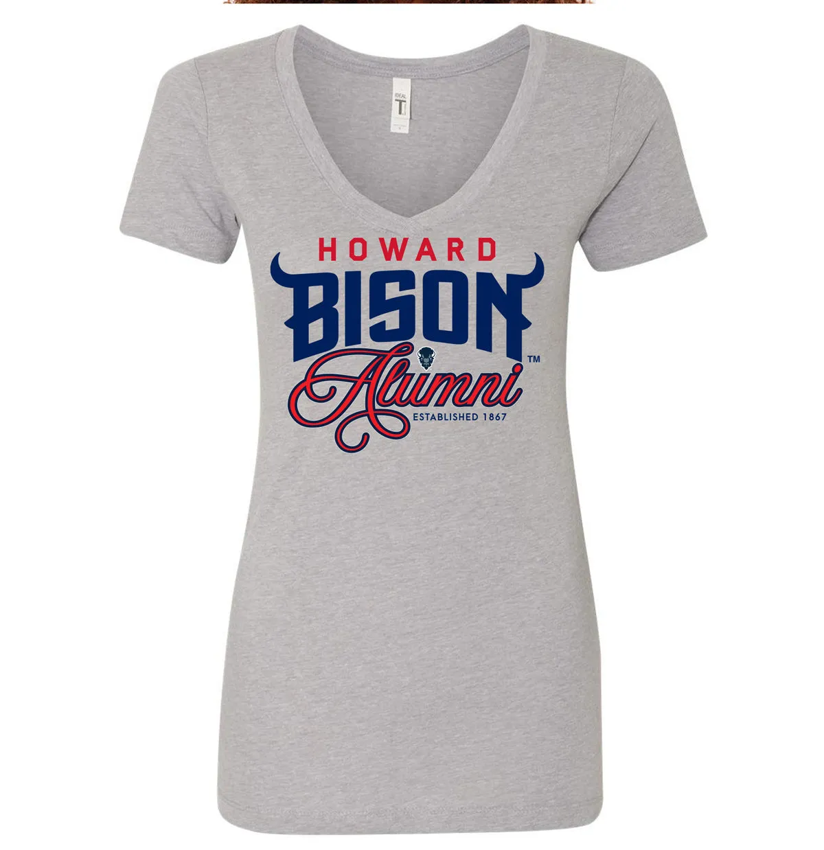 HOWARD | Fancy Alumni Gray Ladies V Neck Tees (N)