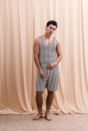 Iberis Long Boxer Shorts Striped Blue