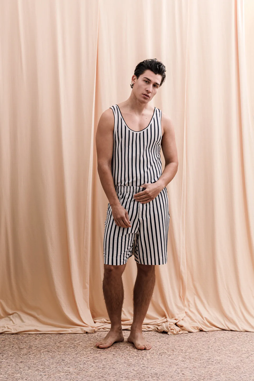 Iberis Long Boxer Shorts Striped Blue
