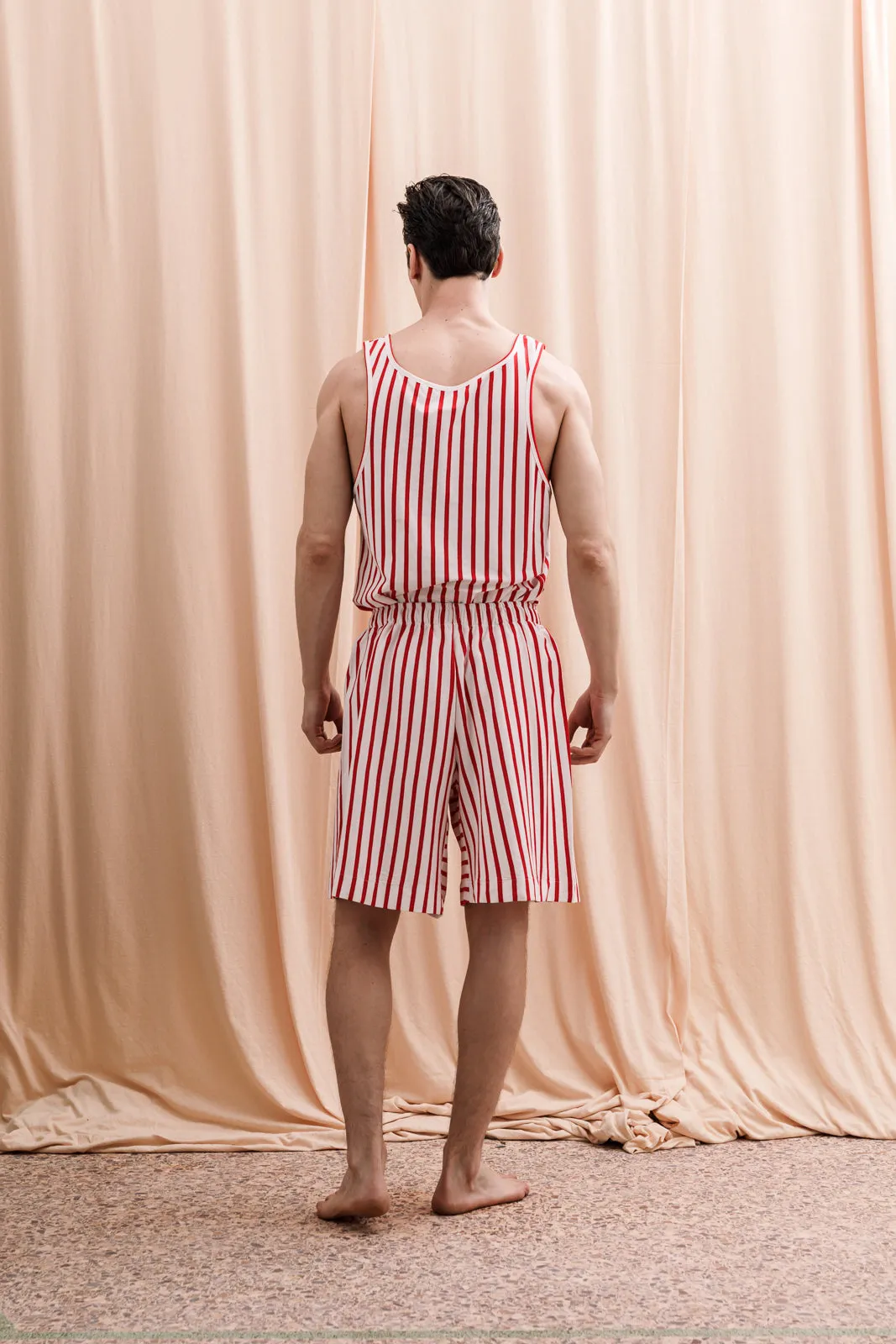 Iberis Long Boxer Shorts Striped Red