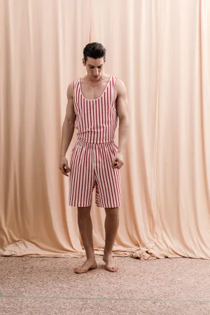 Iberis Long Boxer Shorts Striped Red