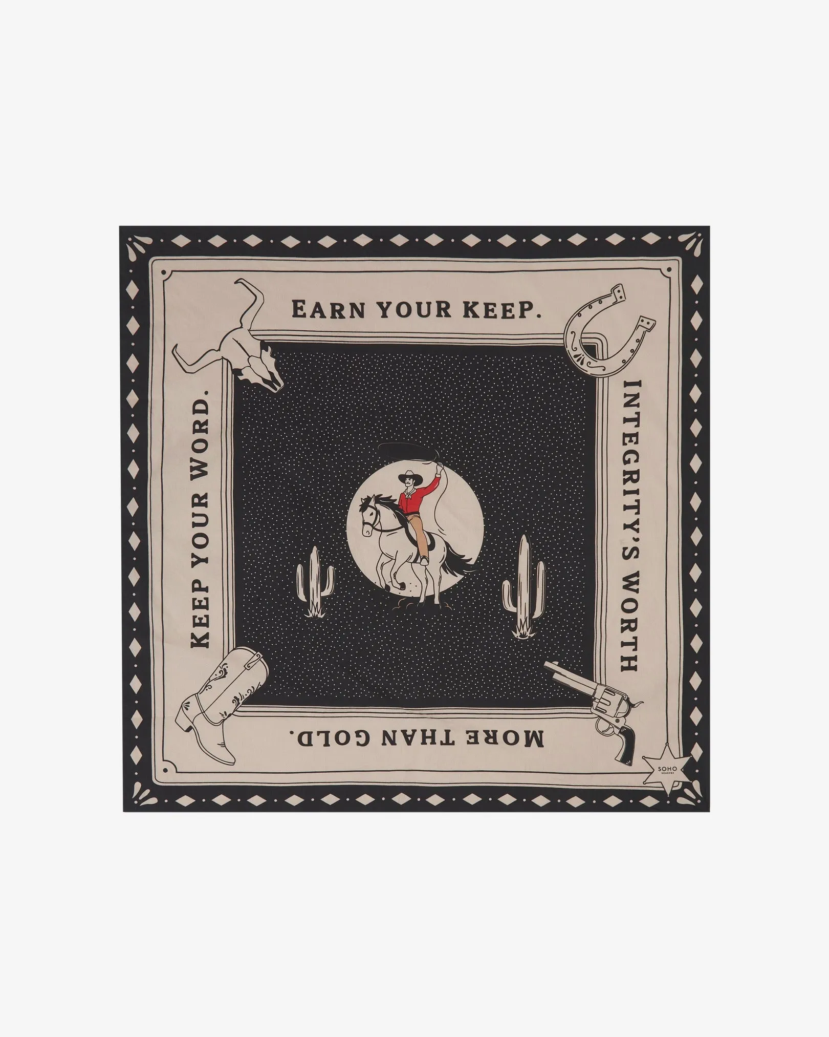 Integrity Black Cotton Bandana
