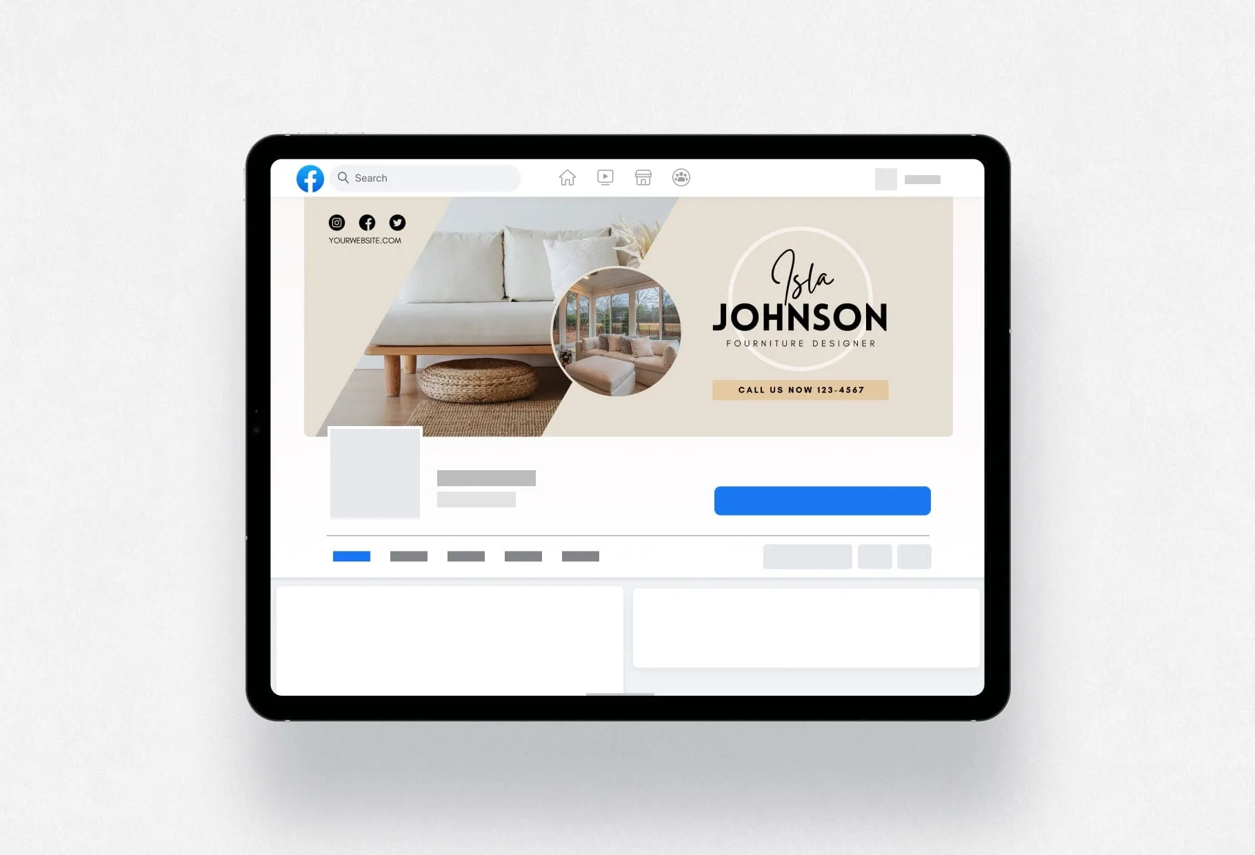 Isla Facebook Cover Canva Template