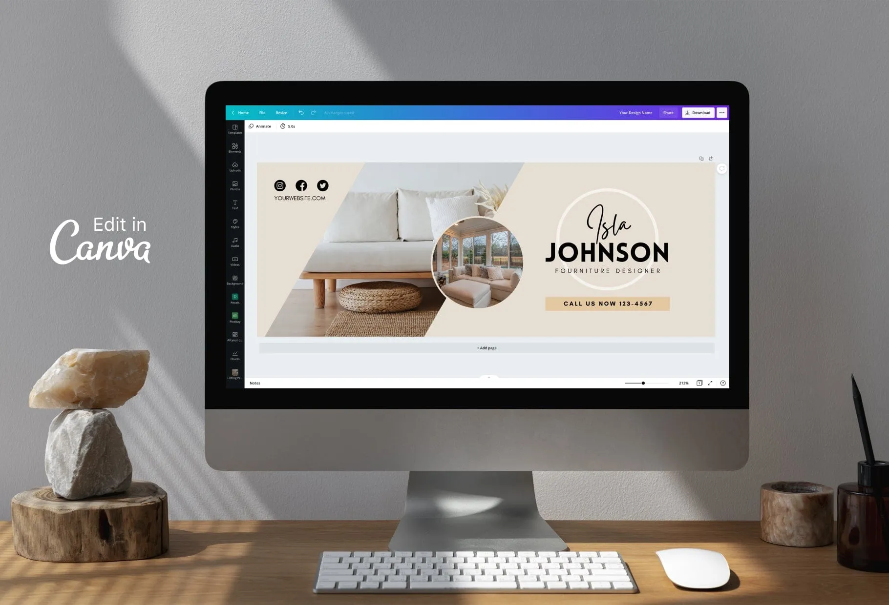 Isla Facebook Cover Canva Template