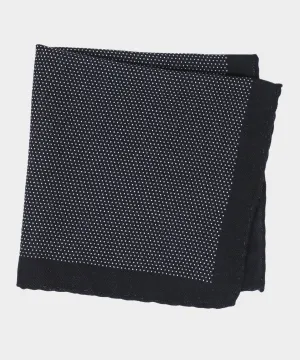 Italian Micro Dot Pocket Square in Navy