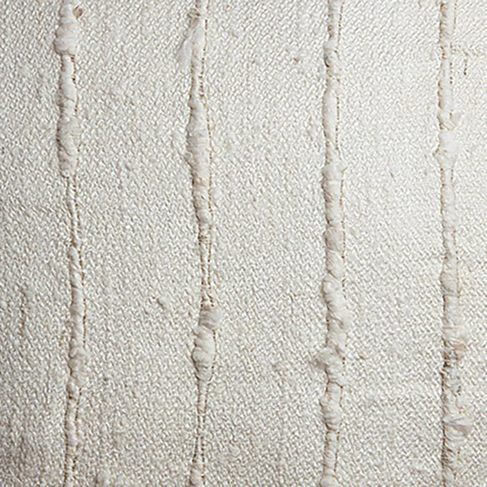 Ivory Striped Raw Silk Lumbar Pillow