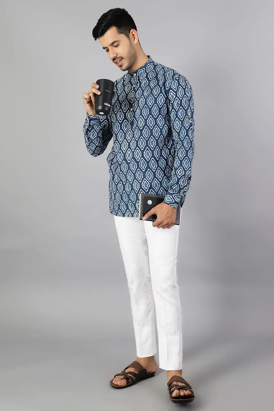 Jaipur 100%  Cotton Indigo Kurta Shirt