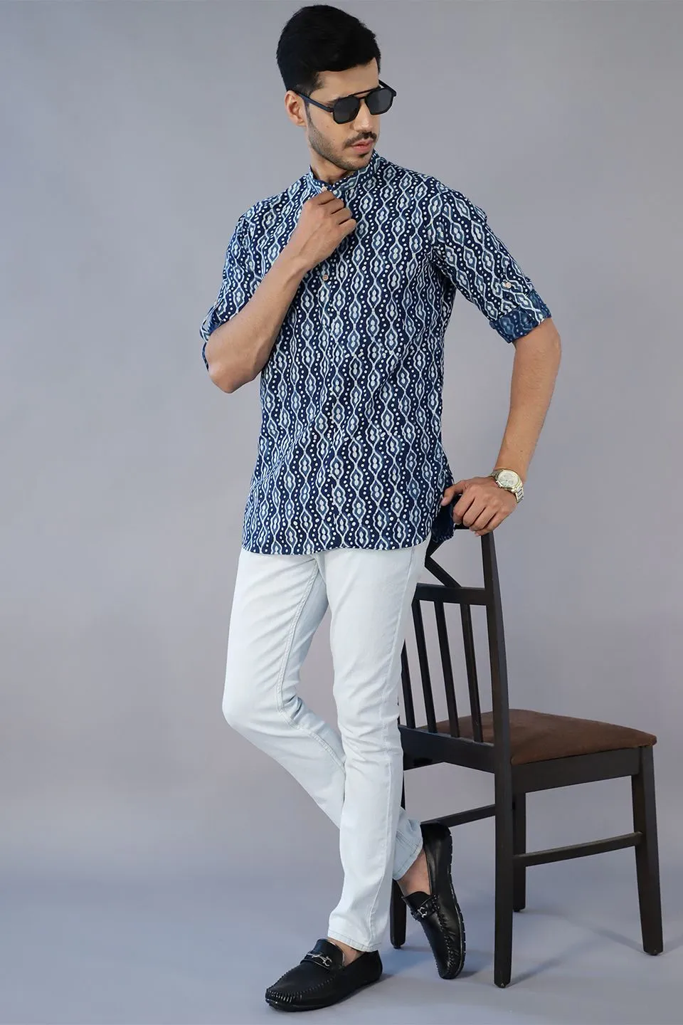 Jaipur 100% cotton Indigo kurta shirt