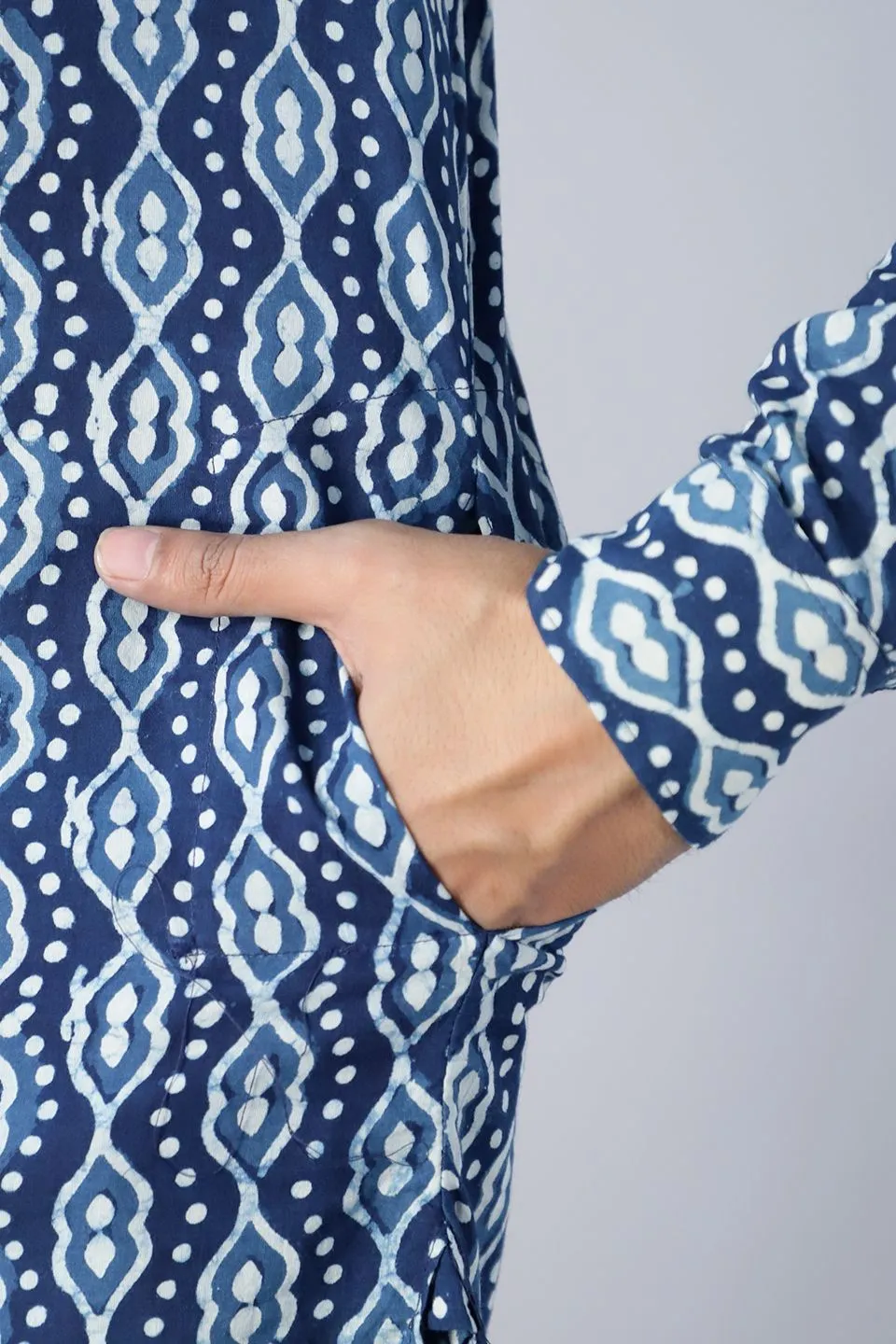 Jaipur 100% cotton Indigo kurta shirt