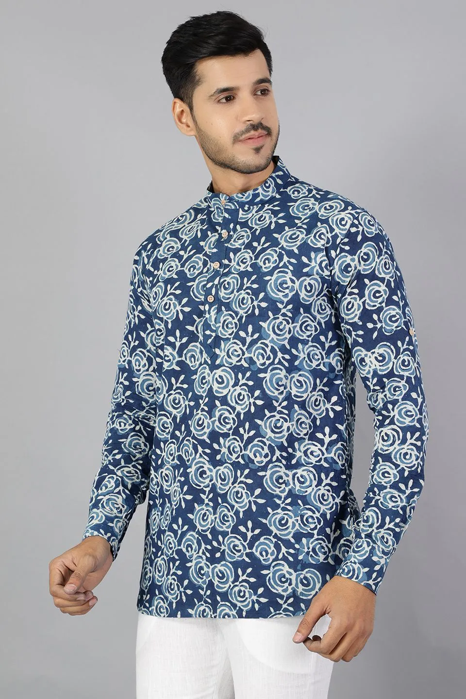 Jaipur 100%  Cotton Indigo Kurta Shirt