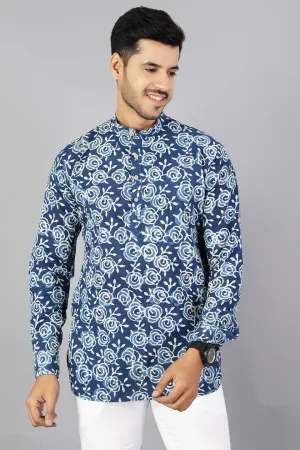 Jaipur 100%  Cotton Indigo Kurta Shirt