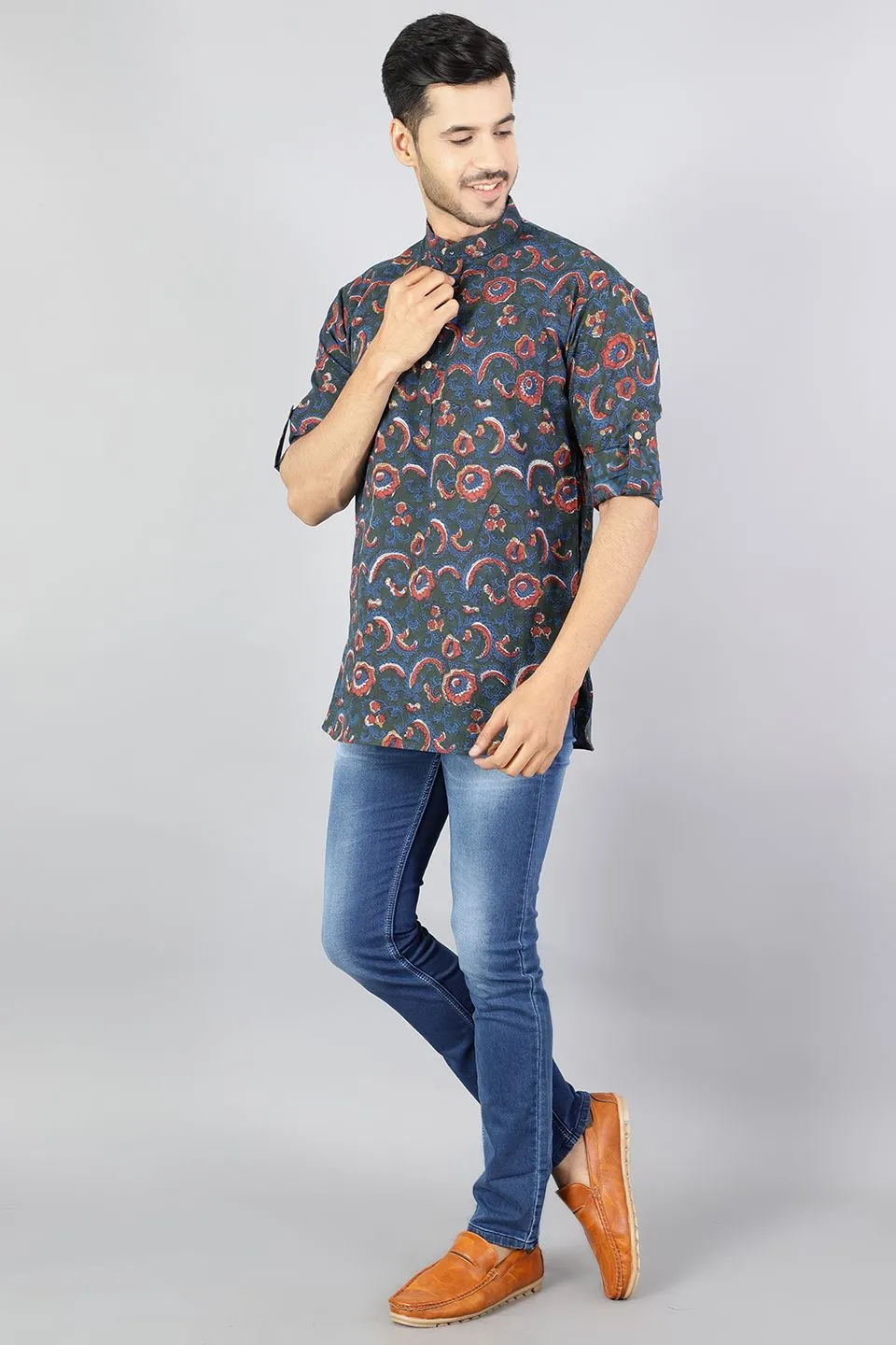 Jaipur 100%  Cotton Multicolored Kurta Shirt