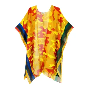 JC Sunny Fashion - Orange Two-Tone Edge Camo Kimono