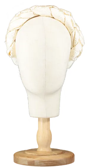 Jennifer Behr Cream Lori Headband In Silk Faille One Size