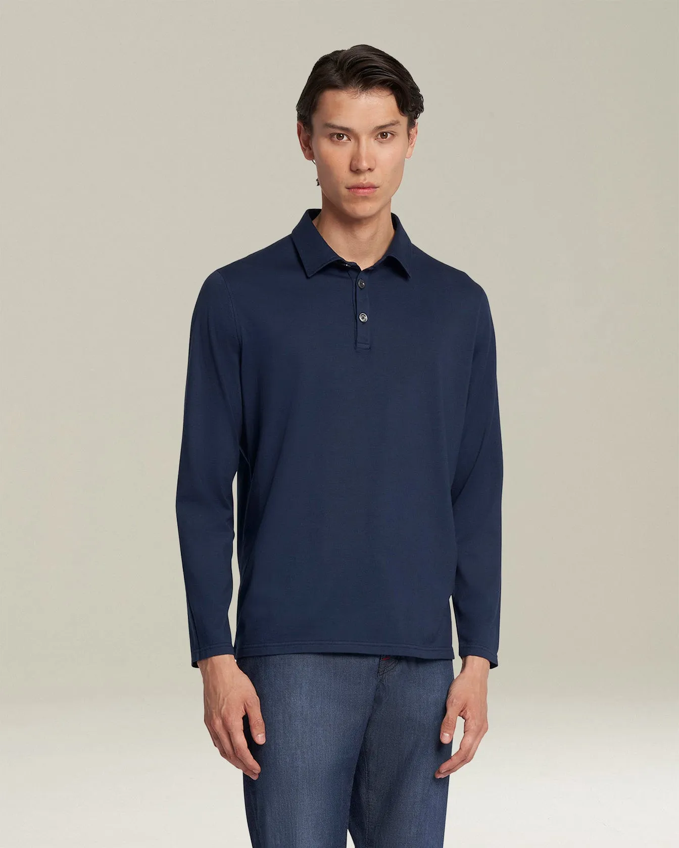 JERSEY POLOSHIRT L/S COTTON