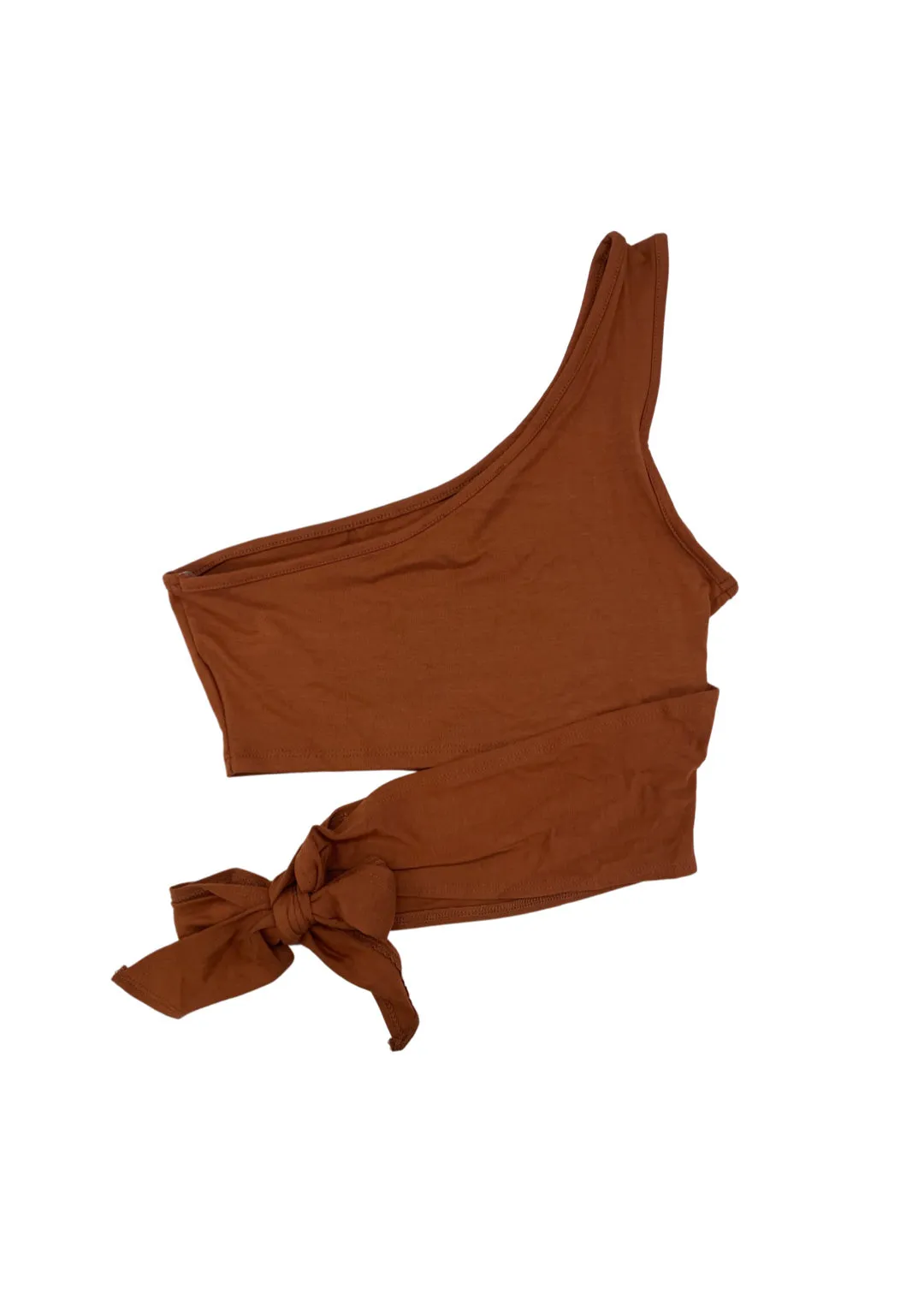 Jesse Asymmetrical Crop Top - Brown