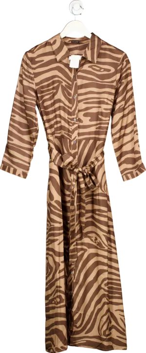 J.McLaughlin Dark Brown/Light Brown Bengal Row Dress UK M