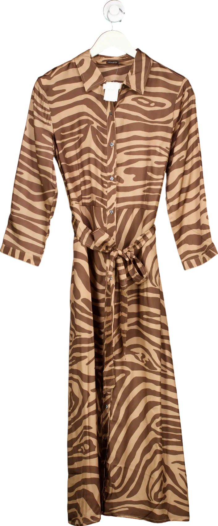 J.McLaughlin Dark Brown/Light Brown Bengal Row Dress UK M