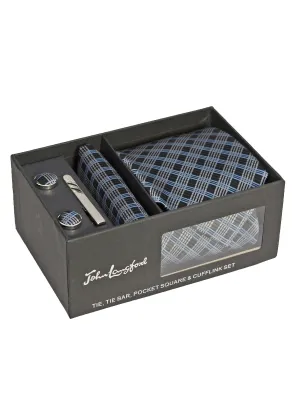 John Langford Tie, Pocket Square, Tie Bar and Cufflink Set