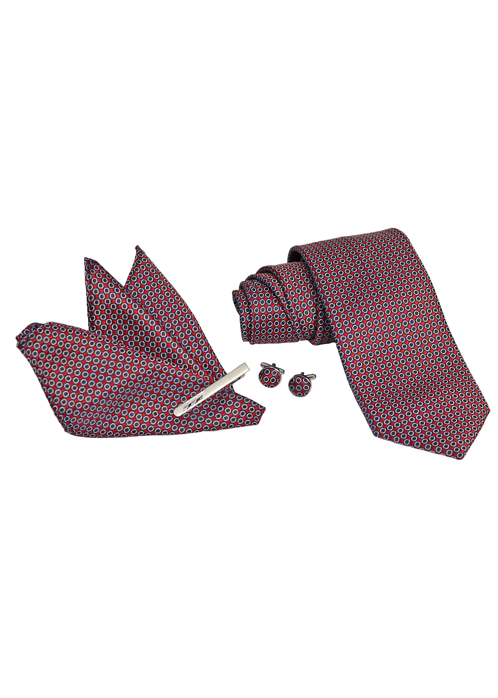 John Langford Tie, Pocket Square, Tie Bar and Cufflink Set