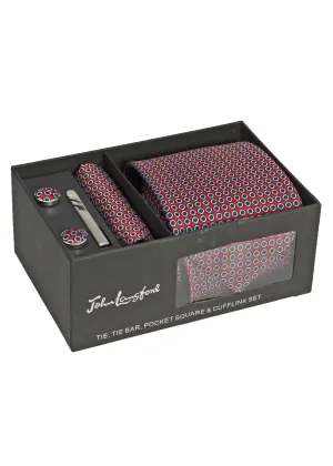 John Langford Tie, Pocket Square, Tie Bar and Cufflink Set