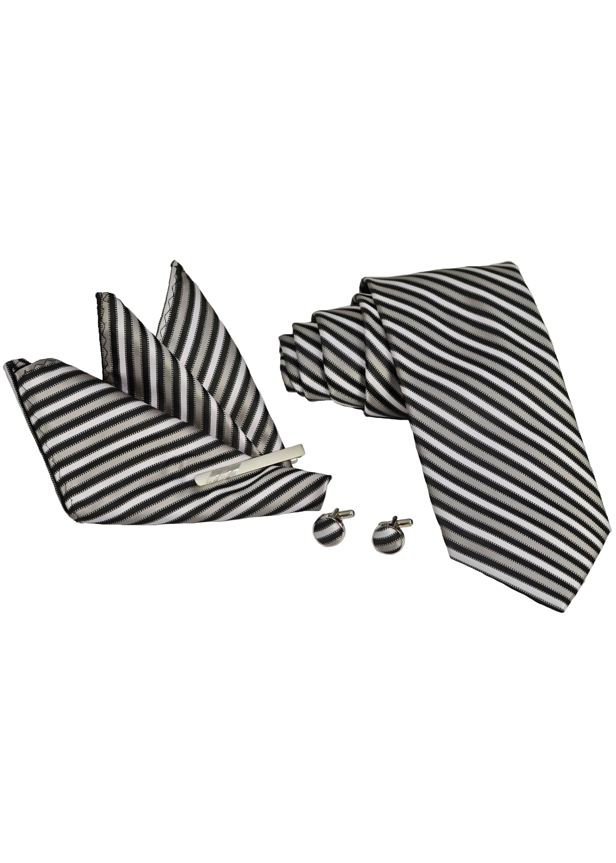John Langford Tie, Pocket Square, Tie Bar and Cufflink Set