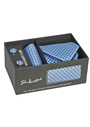 John Langford Tie, Pocket Square, Tie Bar and Cufflink Set