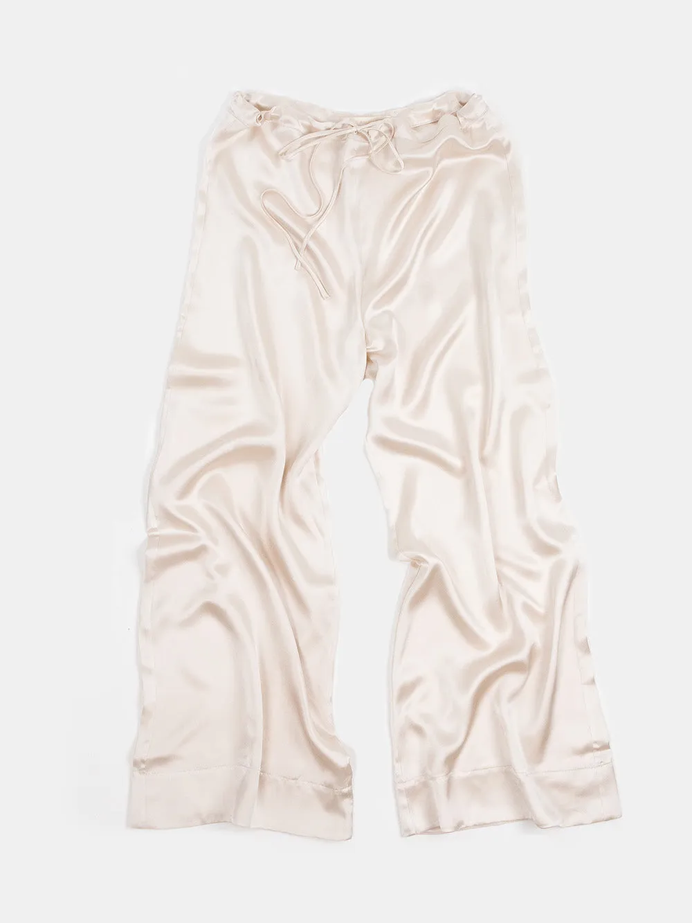 Jules Silk Charmeuse Pant in Alabaster