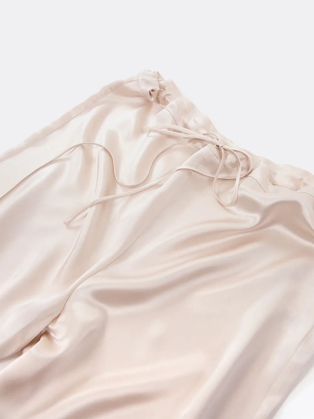 Jules Silk Charmeuse Pant in Alabaster