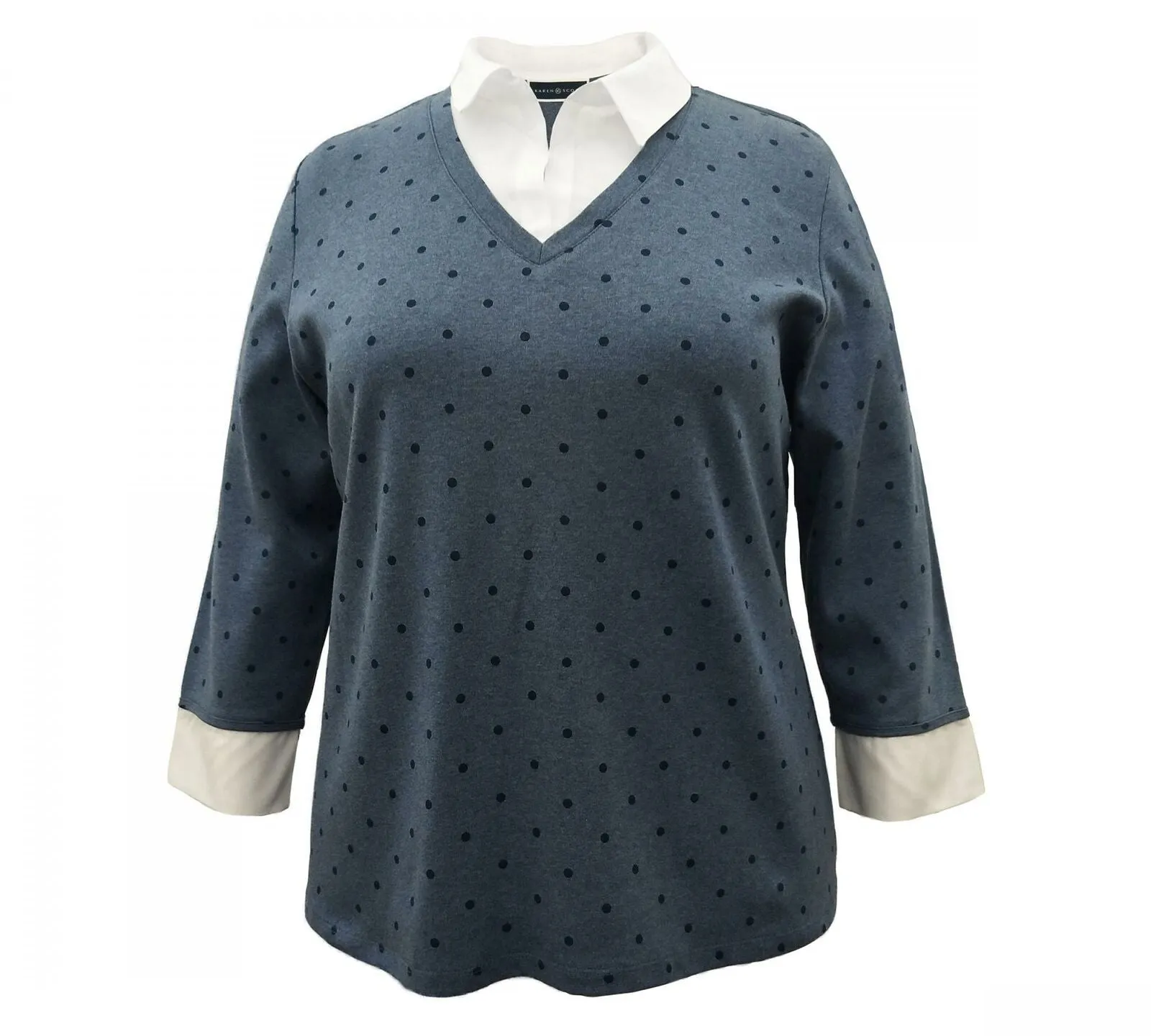 Karen Scott Petite Cotton Layered Look Top