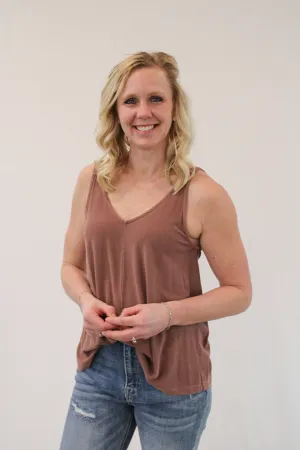 KELCI RIBBED FLOWY TANK TOP 4 COLOR OPTIONS